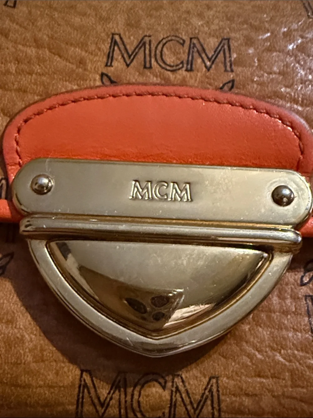 MCM Visetos Flap Wallet with Push-Lock Clasp preowned